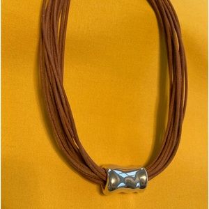 Silpada Multi Leather Strand Sterling Silver Necklace N0905 Vintage